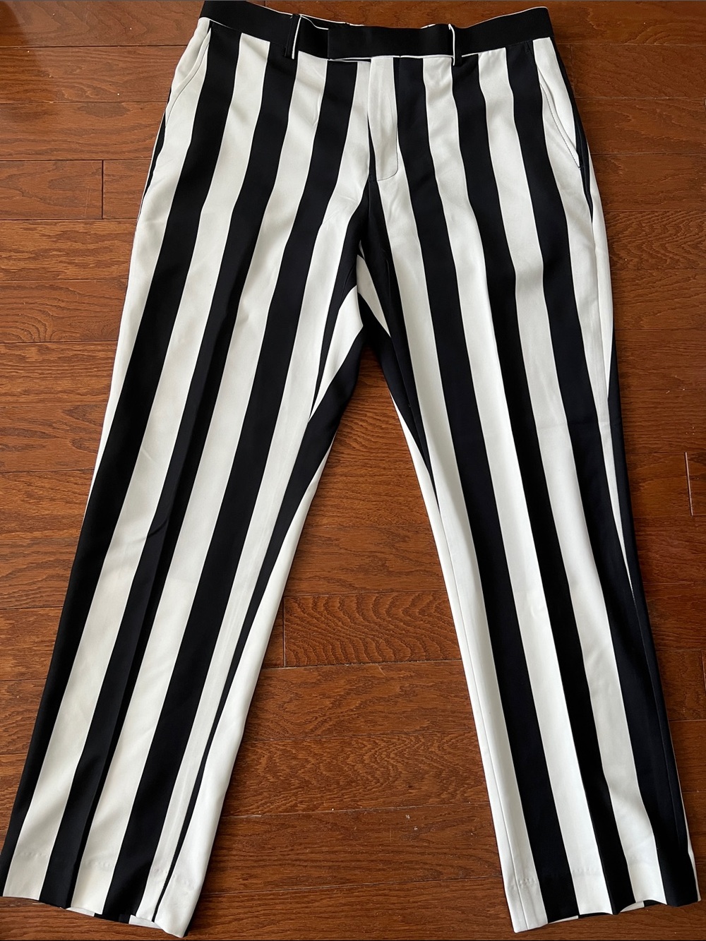 Men’s Classic Beetlejuice Suit Pants with Zip Fly, Pockets and, Spandex Fabric.